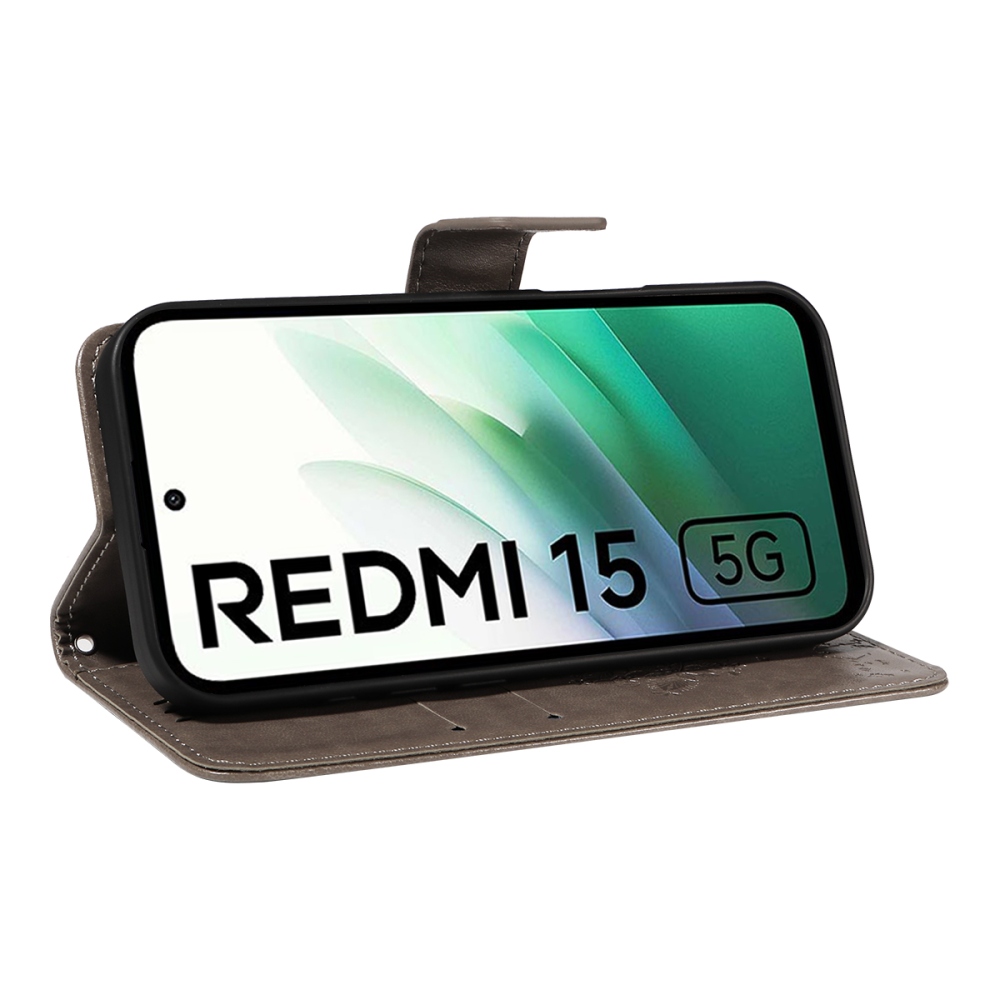 Trees knížkové pouzdro na Xiaomi Redmi 15 4G (171mm) - šedé