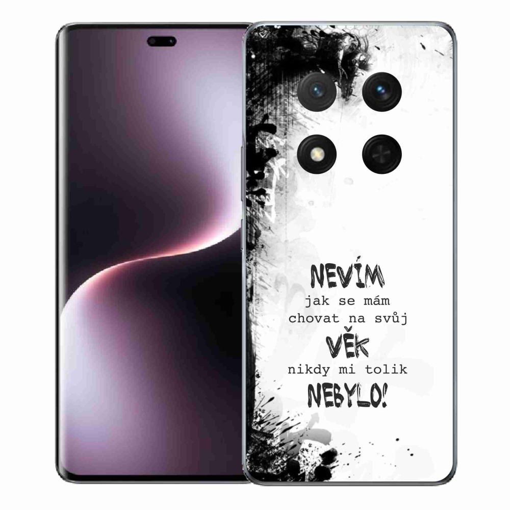 Gelový kryt mmCase na Honor Magic 7 Lite 5G - vtipný text 14 bílé pozadí