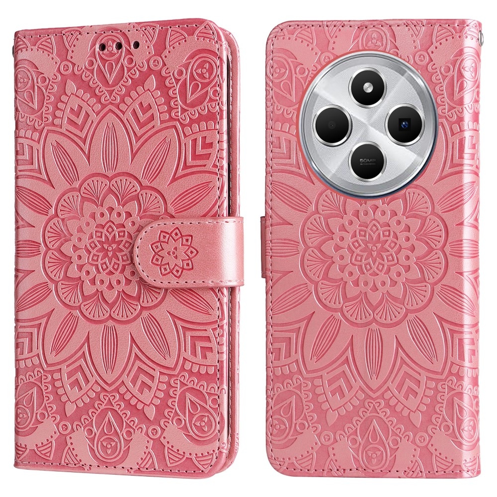Sunflower knížkové pouzdro na Xiaomi Redmi 14C/Poco C75 - růžové