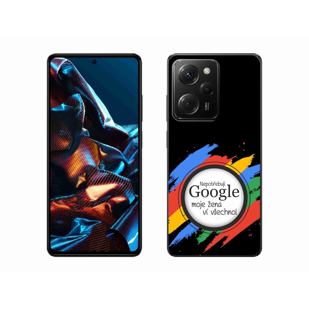 Gelový kryt mmCase na Xiaomi Poco X5 Pro 5G - žena ví všechno černé pozadí