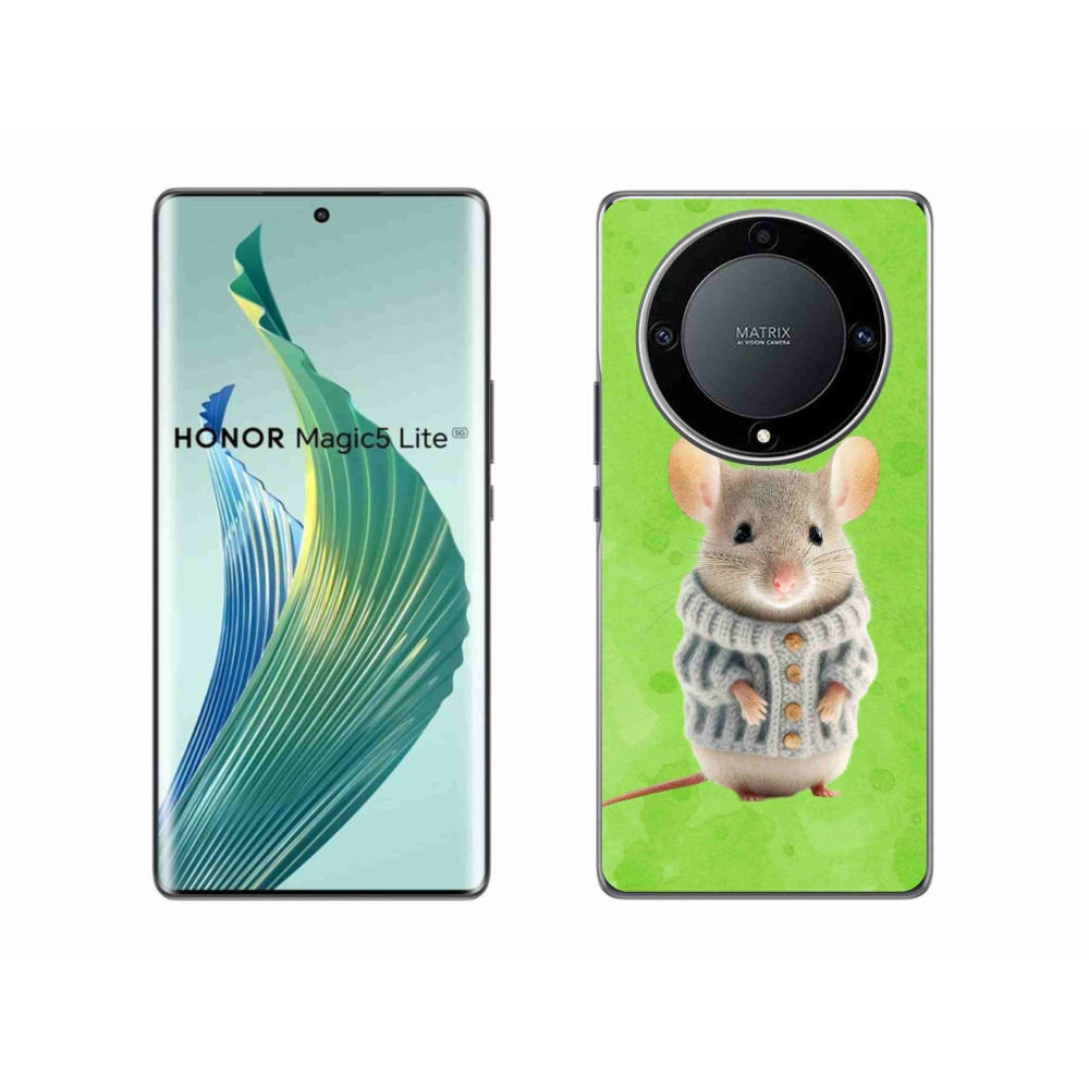 Gelový kryt mmCase na Honor Magic 5 Lite 5G - myška ve svetru