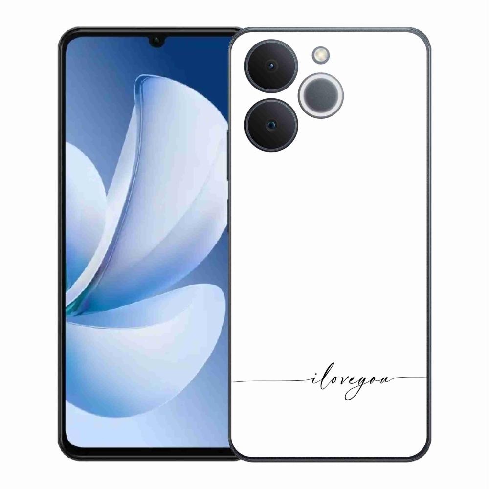 Gelový kryt mmCase na Realme Note 70T - I love you bílé pozadí