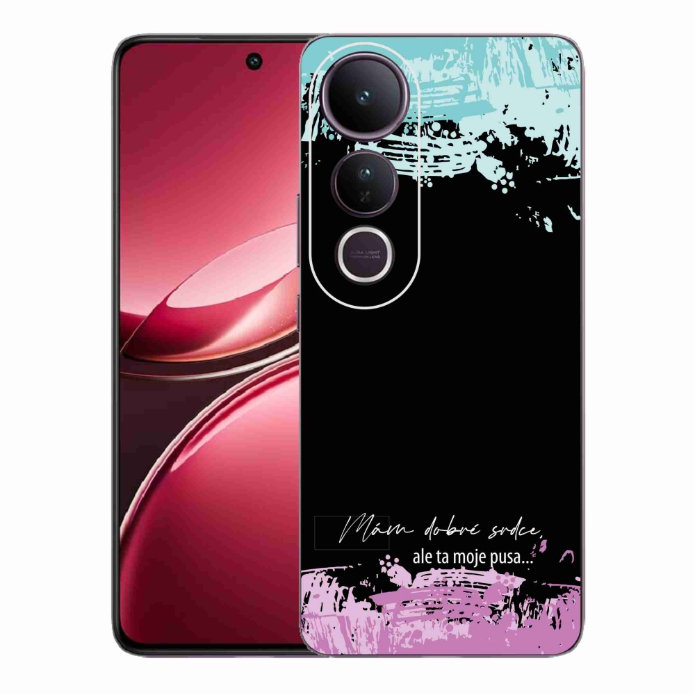 Gelový kryt mmCase na Vivo V50 Lite 4G/5G - vtipný text 3 černé pozadí