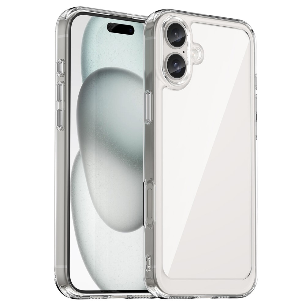 Gelový obal s pevnými zády na iPhone 16 - průhledný