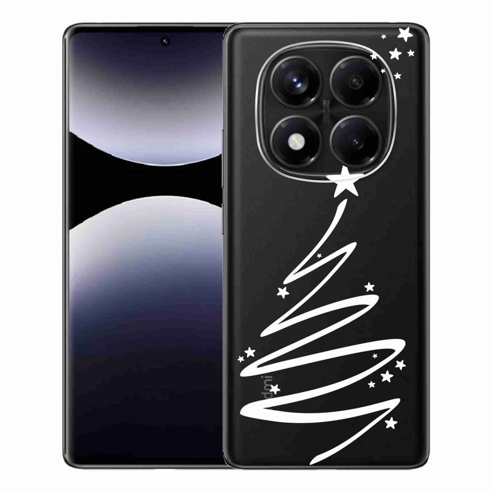 Gelový kryt mmCase na Xiaomi Redmi Note 14 Pro - bílý stromeček na průhledném pozadí