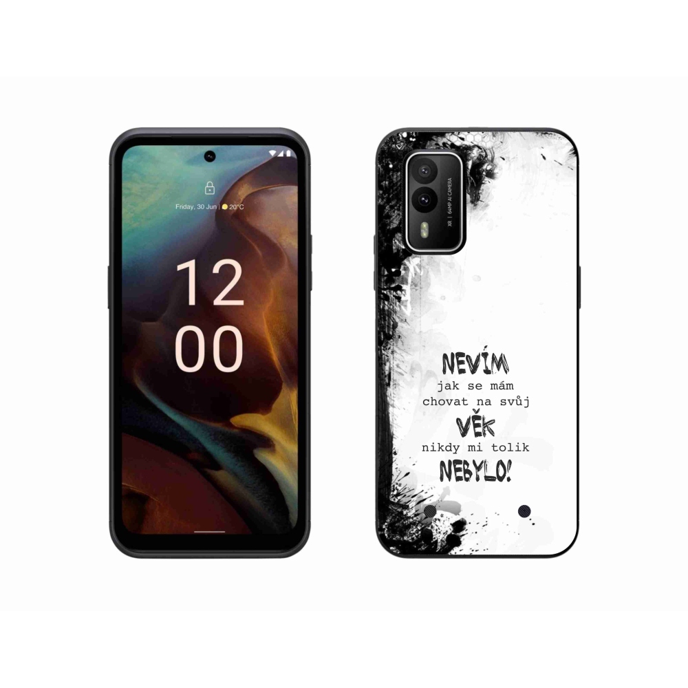 Gelový kryt mmCase na Nokia XR21 - vtipný text 14 bílé pozadí