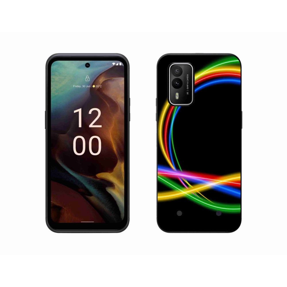 Gelový obal mmCase na Nokia XR21 - neonové kruhy