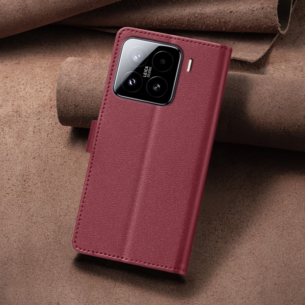 BINFEN knížkové pouzdro na Xiaomi 15 Pro - červené