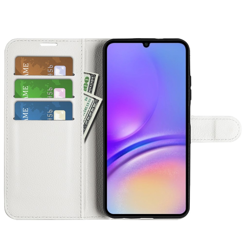 Litchi knížkové pouzdro na Samsung Galaxy A07 4G - bílé