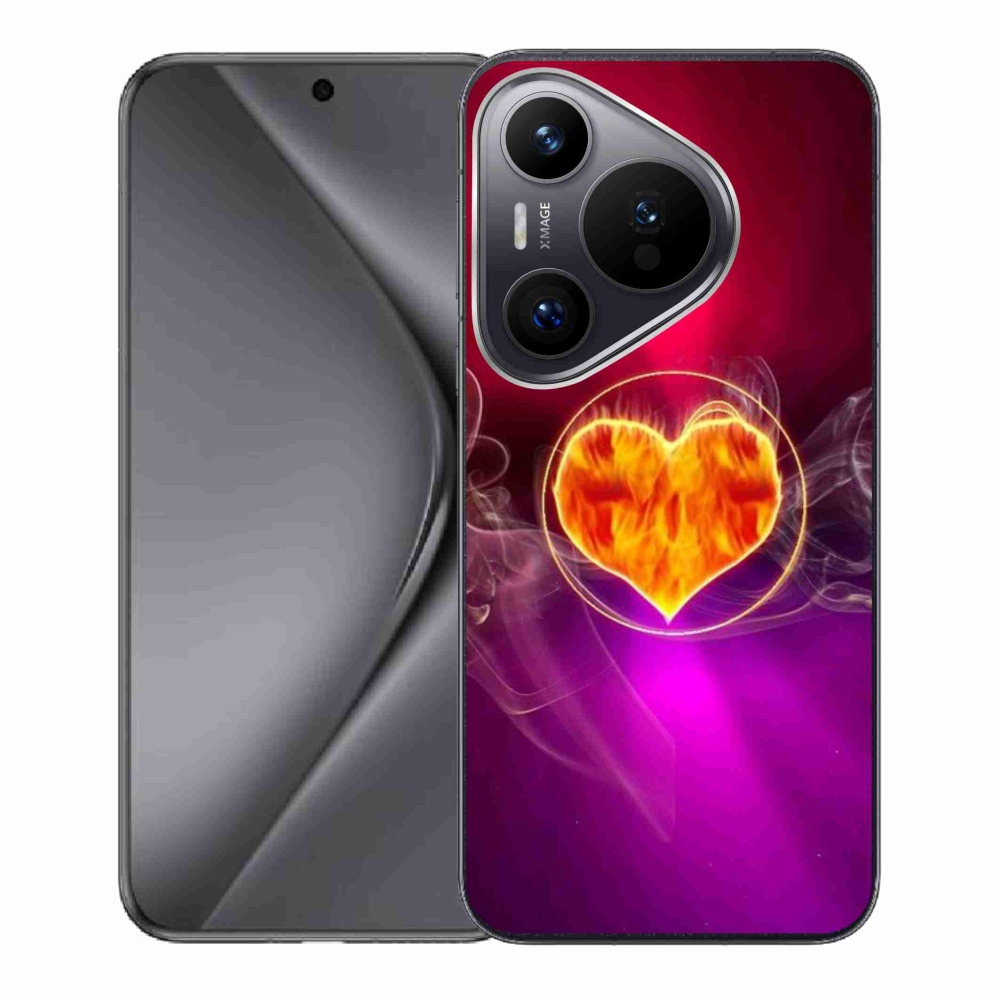 Gelový kryt mmCase na Huawei Pura 70 - ohnivé srdce