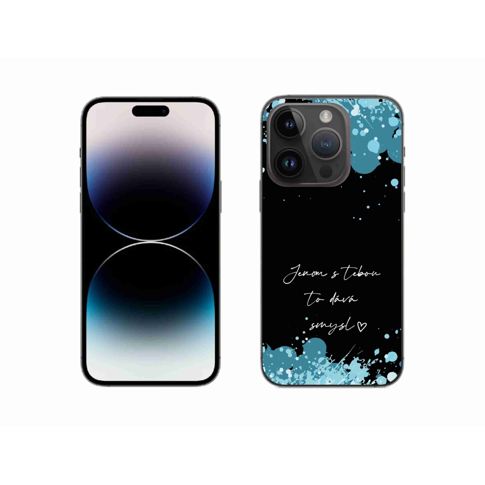 Gelový kryt mmCase na iPhone 14 Pro 6.1 - zamilovaný text černé pozadí