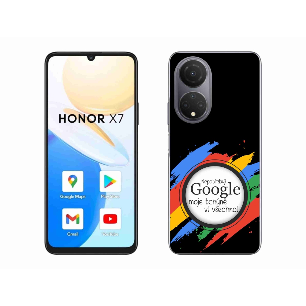 Gelový kryt mmCase na Honor X7 - tchýně ví všechno černé pozadí