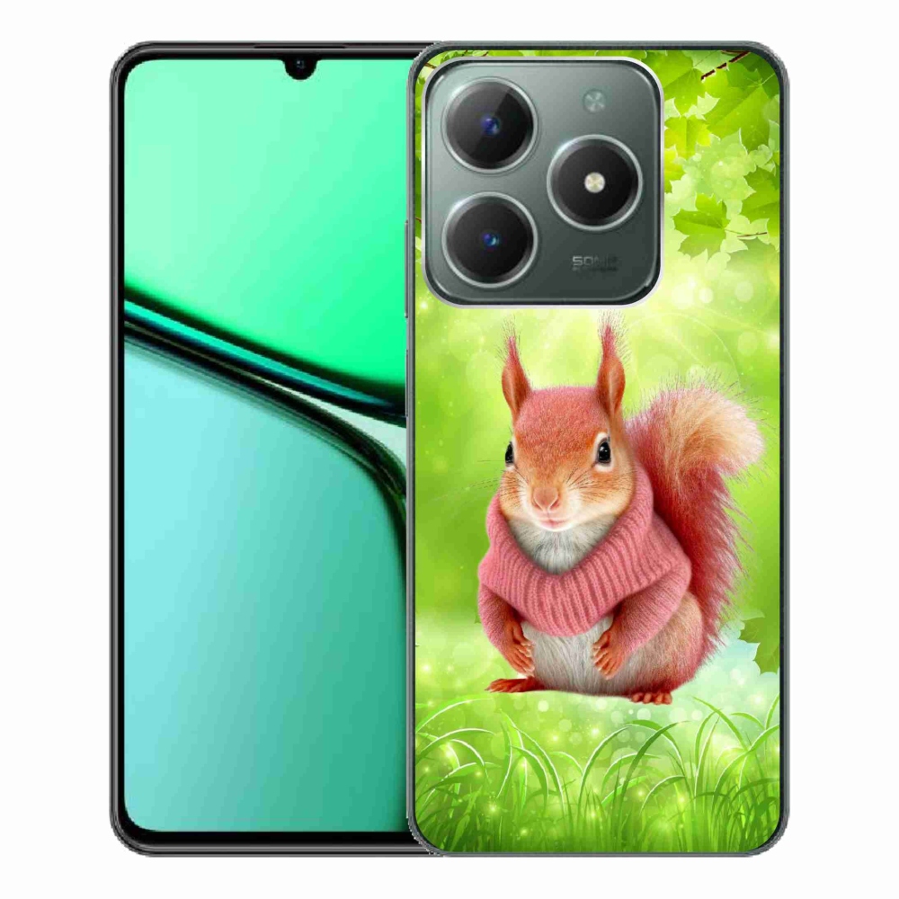 Gelový kryt mmCase na Realme C61 - veverka ve svetru