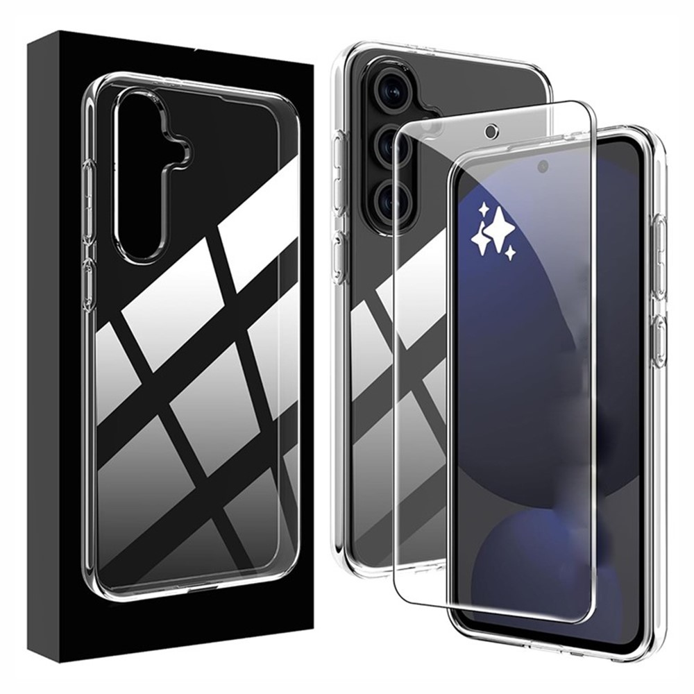 Arc průhledný gelový obal + 2.5D tvrzené sklo na Samsung Galaxy S25 FE - průhledný