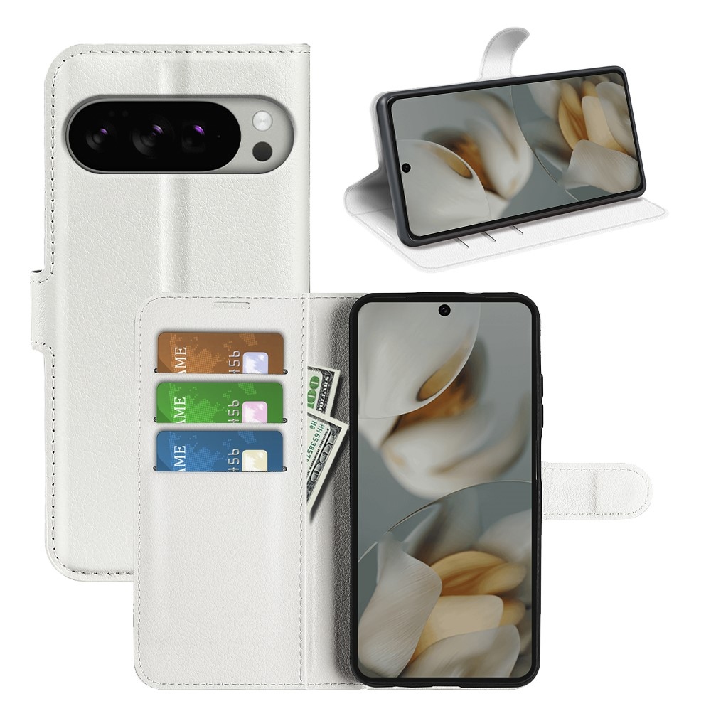 Litchi knížkové pouzdro na Google Pixel 10 Pro XL - bílé