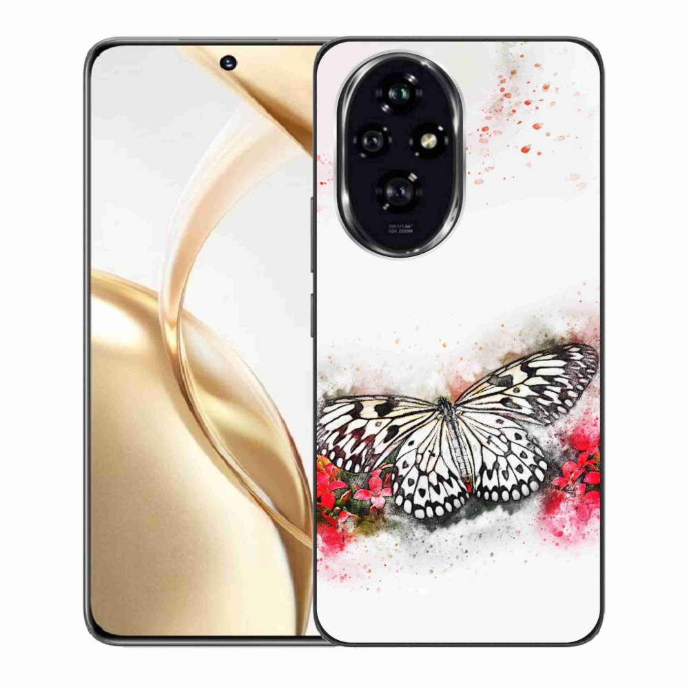 Gelový kryt mmCase na Honor 200 5G - černobílý motýl