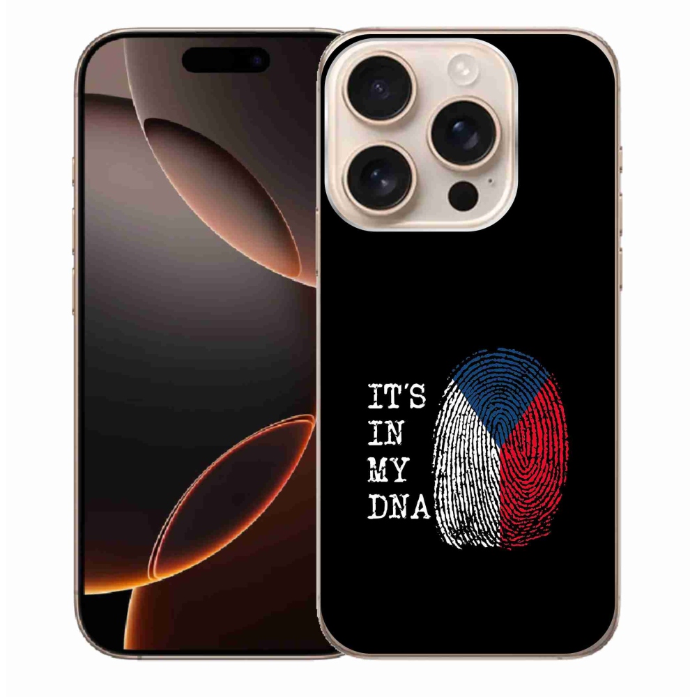 Gelový kryt mmCase na iPhone 16 Pro Max - vlajka otisk prstu černé pozadí