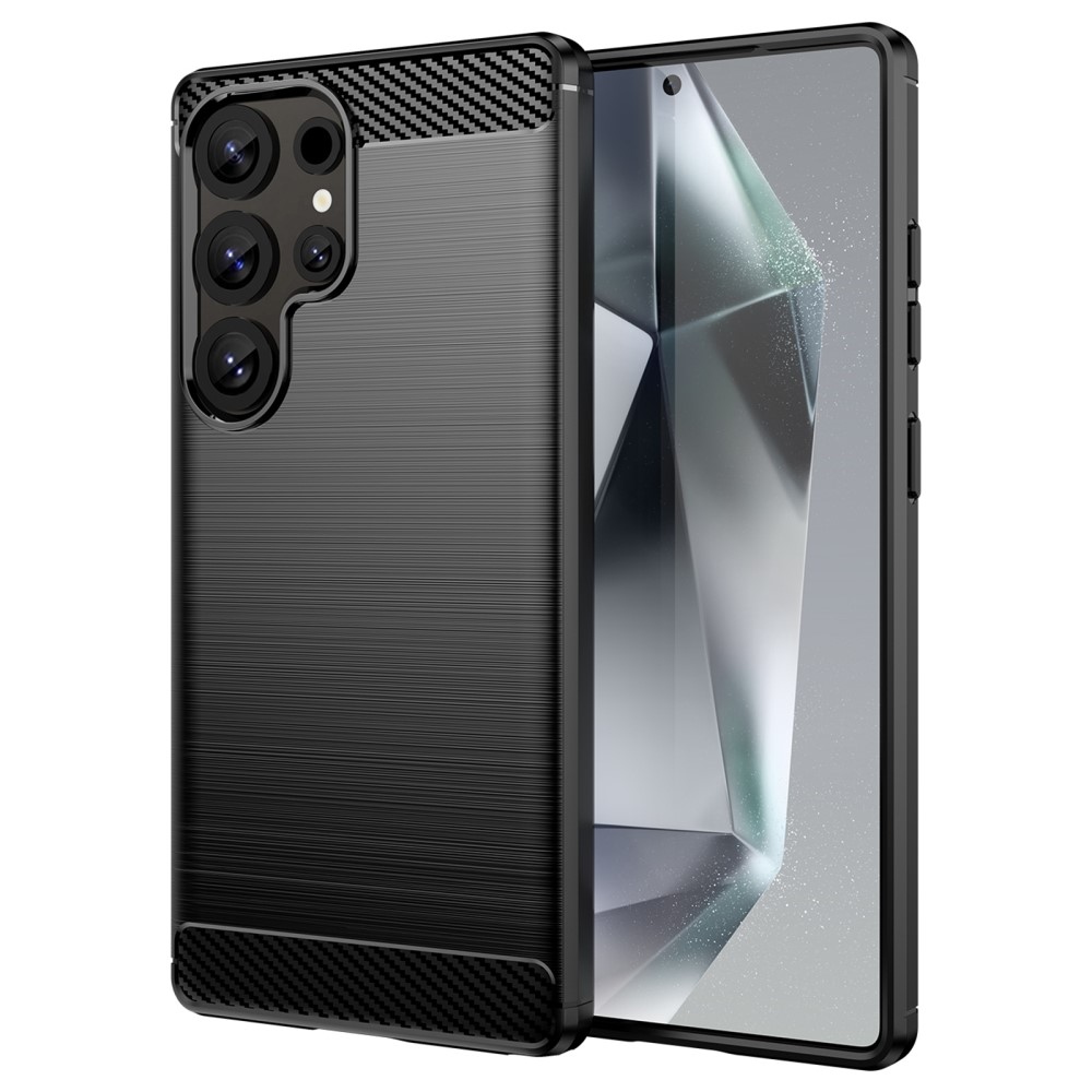 Carbon odolný gelový obal na Samsung Galaxy S25 Ultra - černý