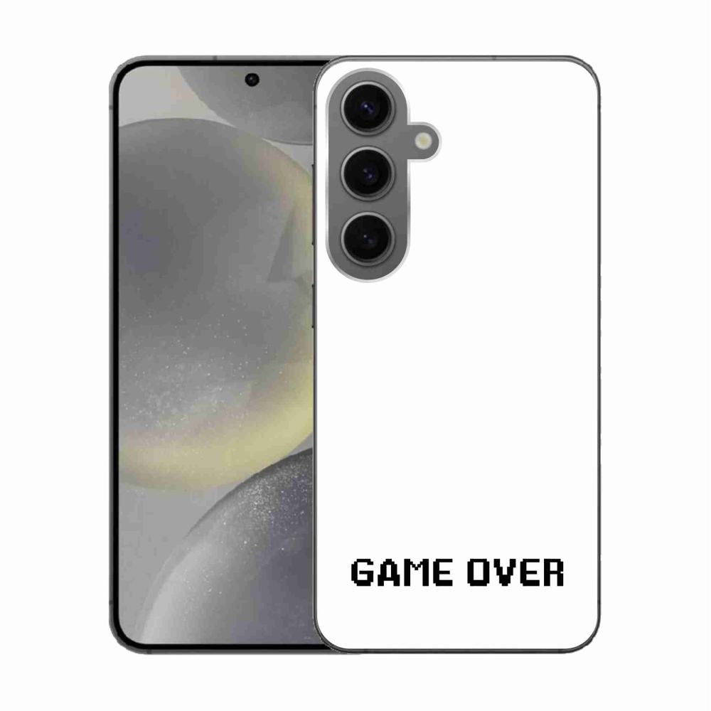 Gelový kryt mmCase na Samsung Galaxy S24 - game over bílé pozadí
