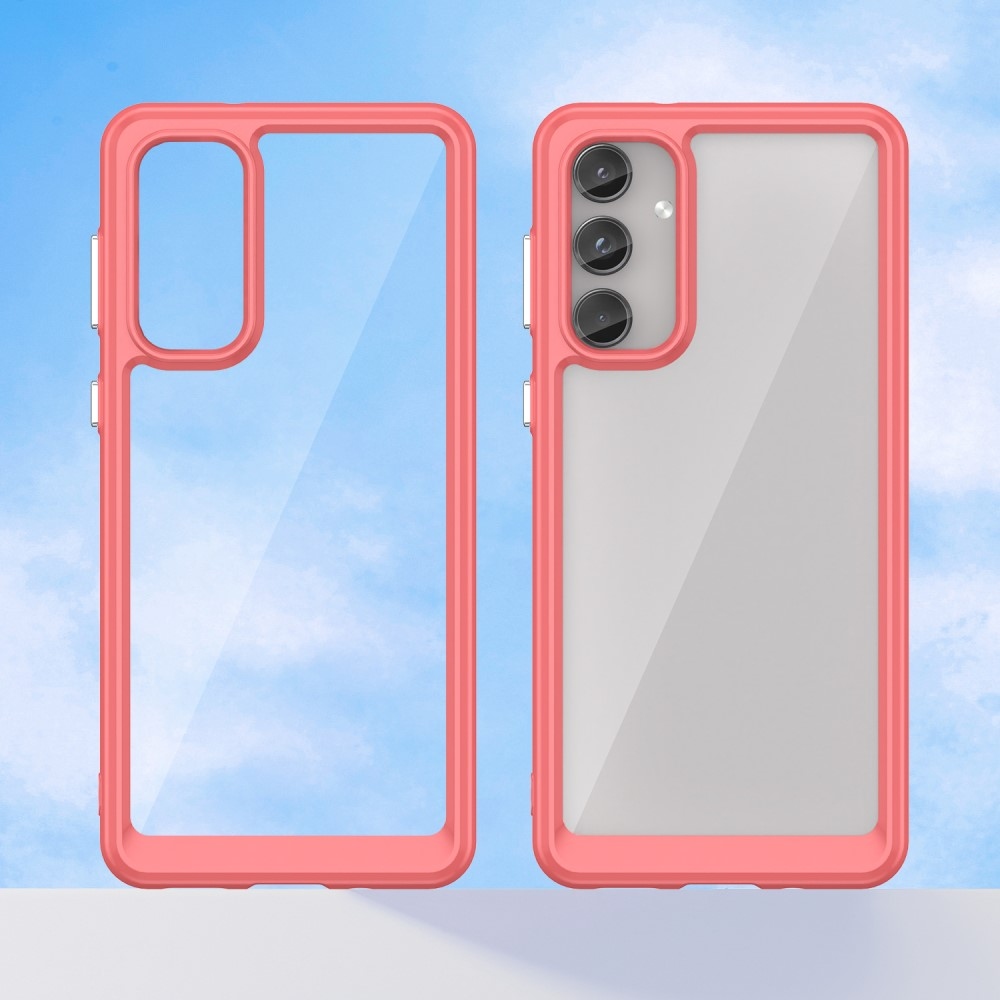 Gelový obal s pevnými zády na Samsung Galaxy M55 5G - červený