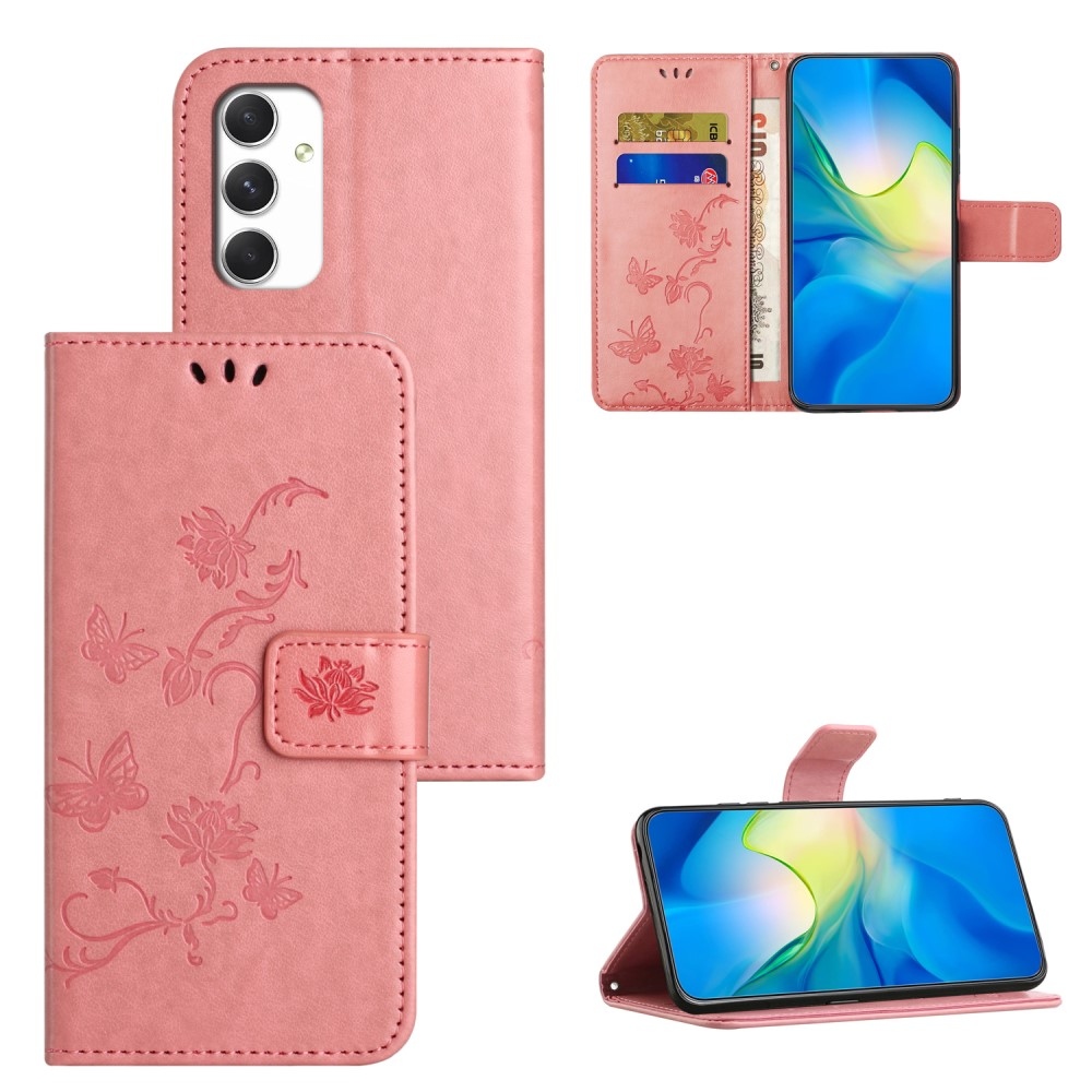 Flower knížkové pouzdro na Samsung Galaxy A16 4G/5G - růžové
