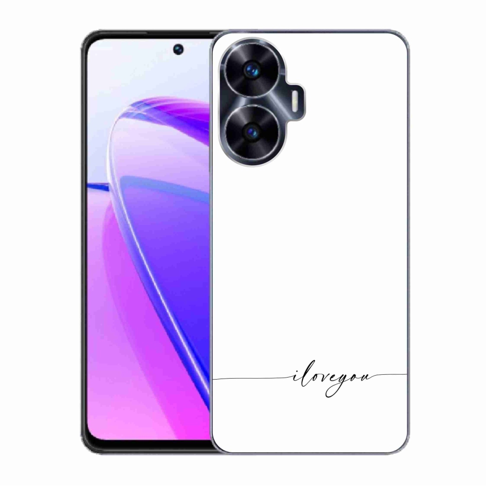 Gelový kryt mmCase na Realme C55 - I love you bílé pozadí