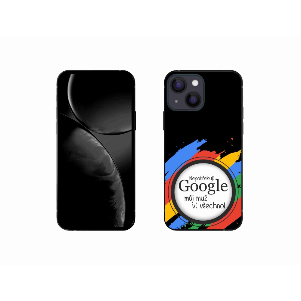 Gelový kryt mmCase na iPhone 13 mini 5.4 - muž ví všechno černé pozadí