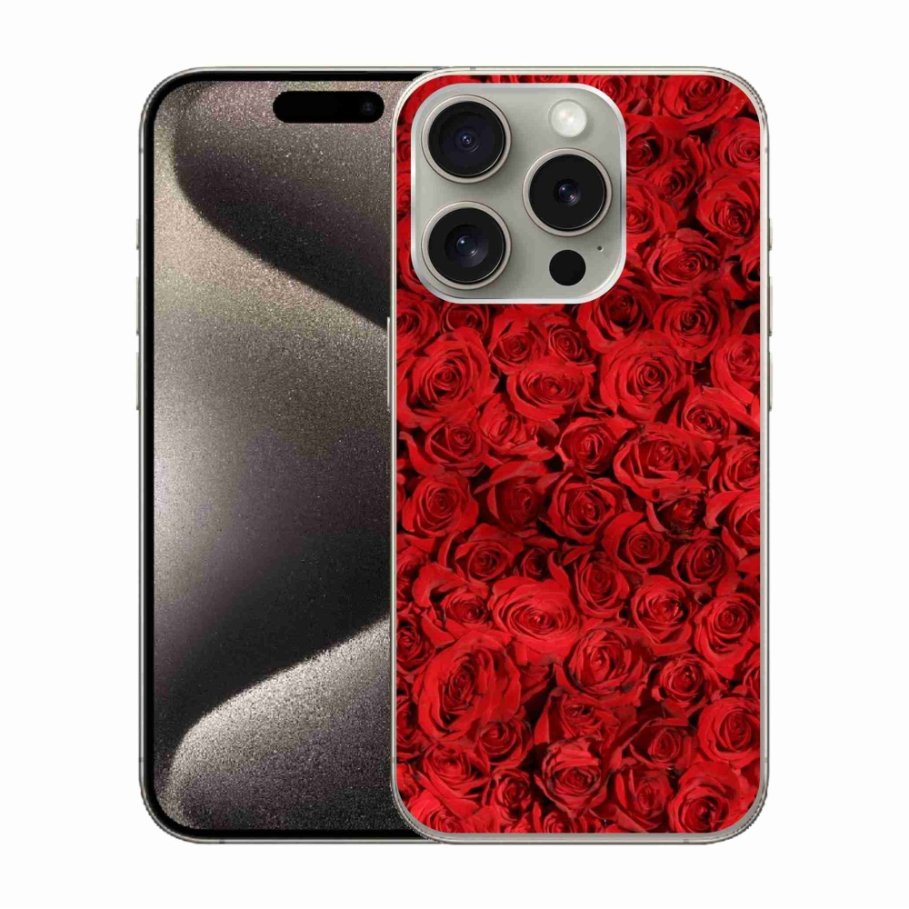 Gelový kryt mmCase na iPhone 15 Pro - růže