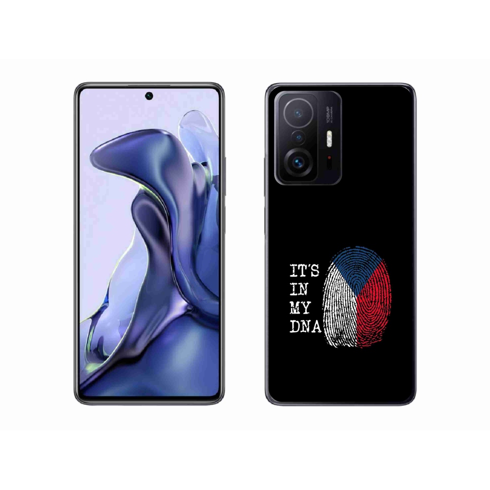 Gelový kryt mmCase na Xiaomi 11T Pro - vlajka otisk prstu černé pozadí