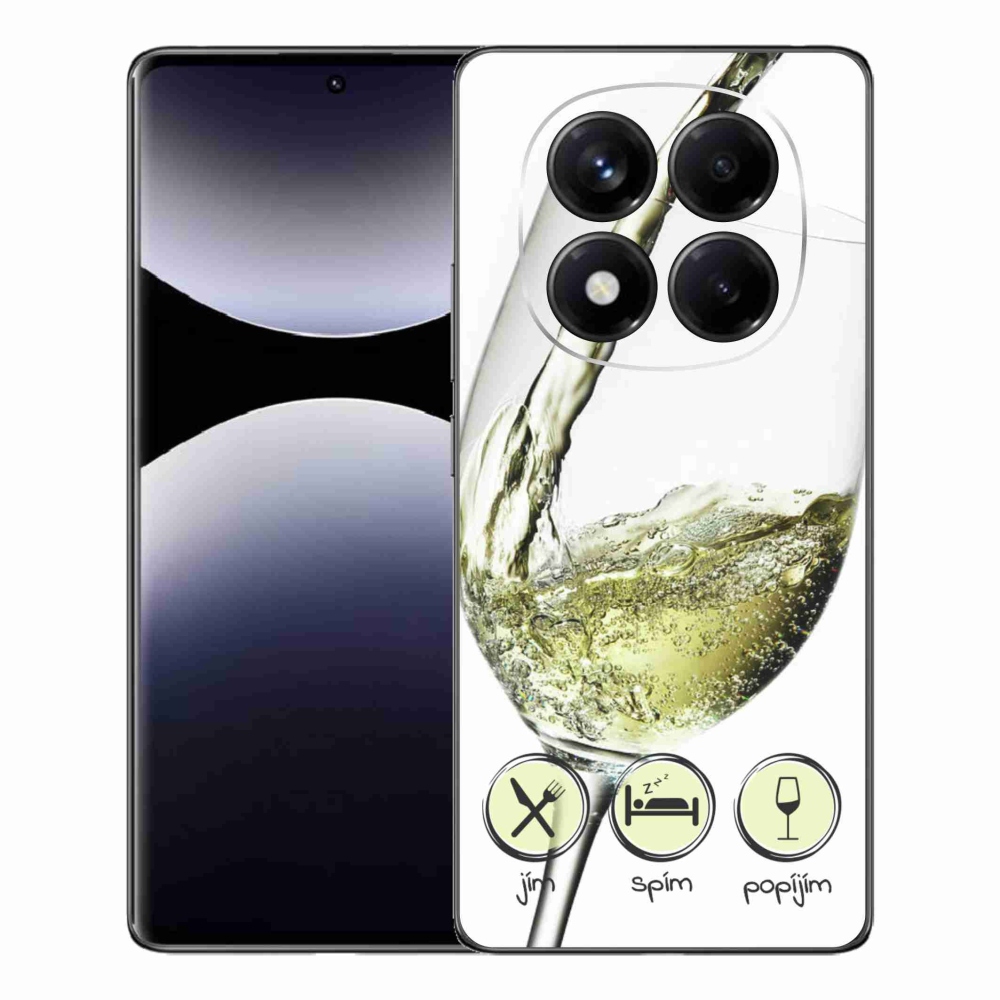 Gelový kryt mmCase na Xiaomi Redmi Note 14 Pro - sklenička vína bílé