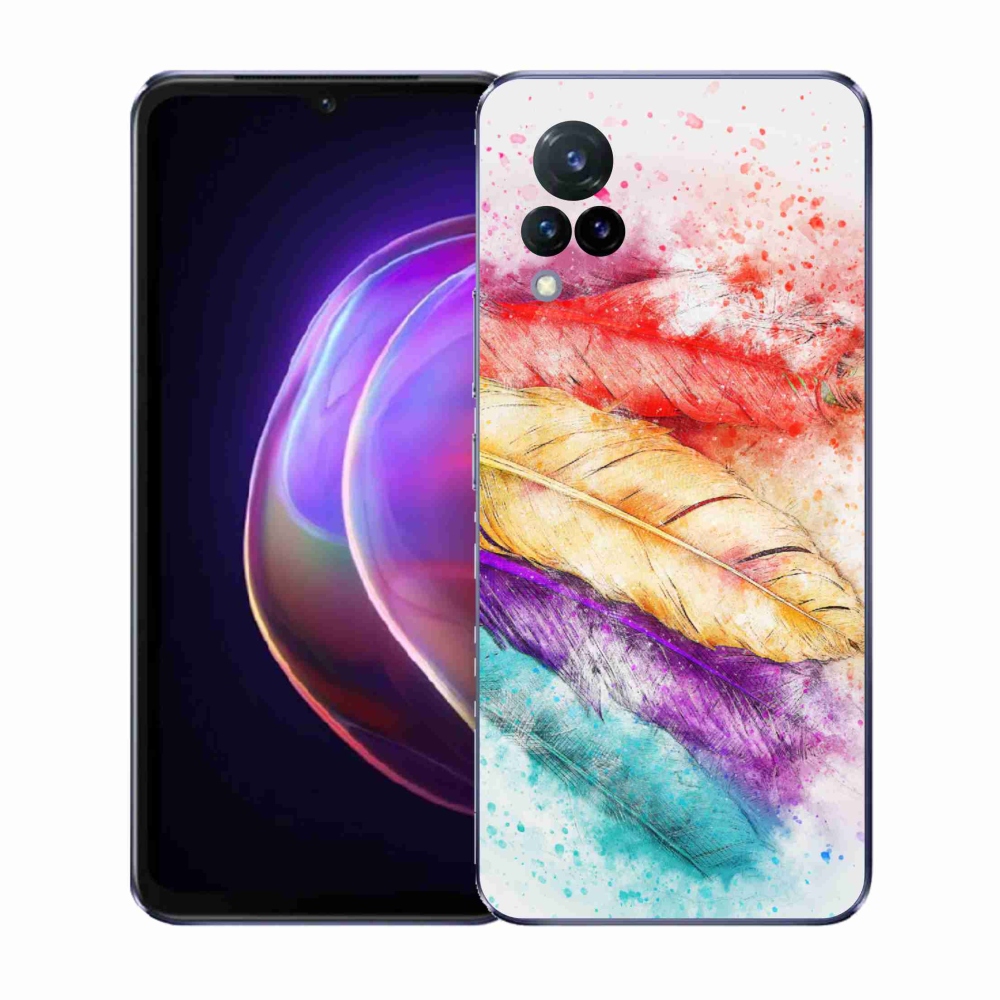Gelový kryt mmCase na Vivo V21 4G/5G - barevné peří