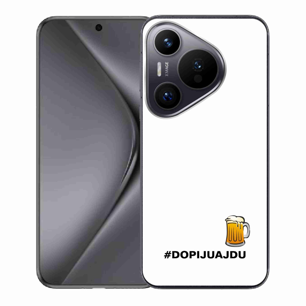 Gelový kryt mmCase na Huawei Pura 70 - pivní motiv 1 bílé pozadí