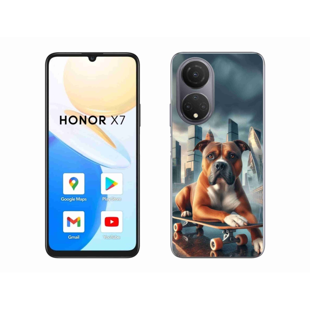 Gelový kryt mmCase na Honor X7 - pes na skateboardu