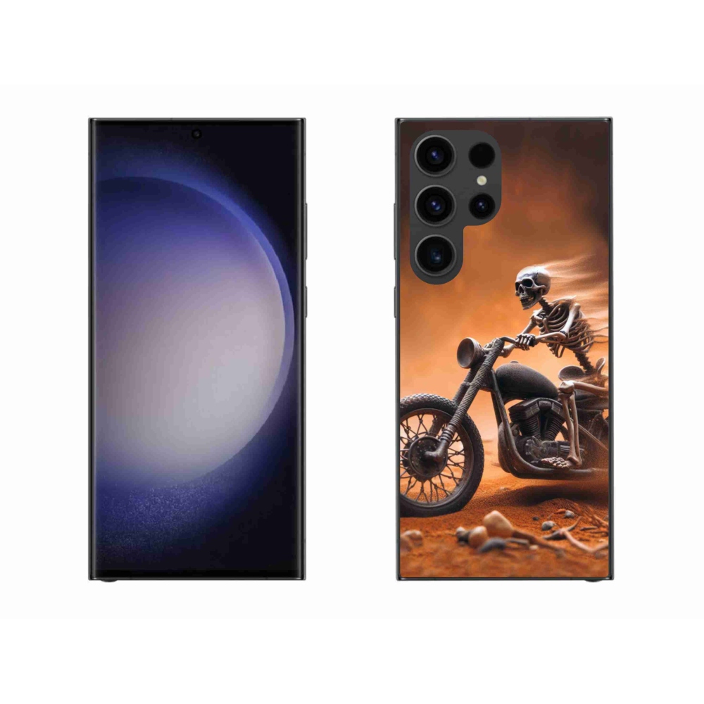 Gelový kryt mmCase na Samsung Galaxy S23 Ultra 5G - kostra na motorce