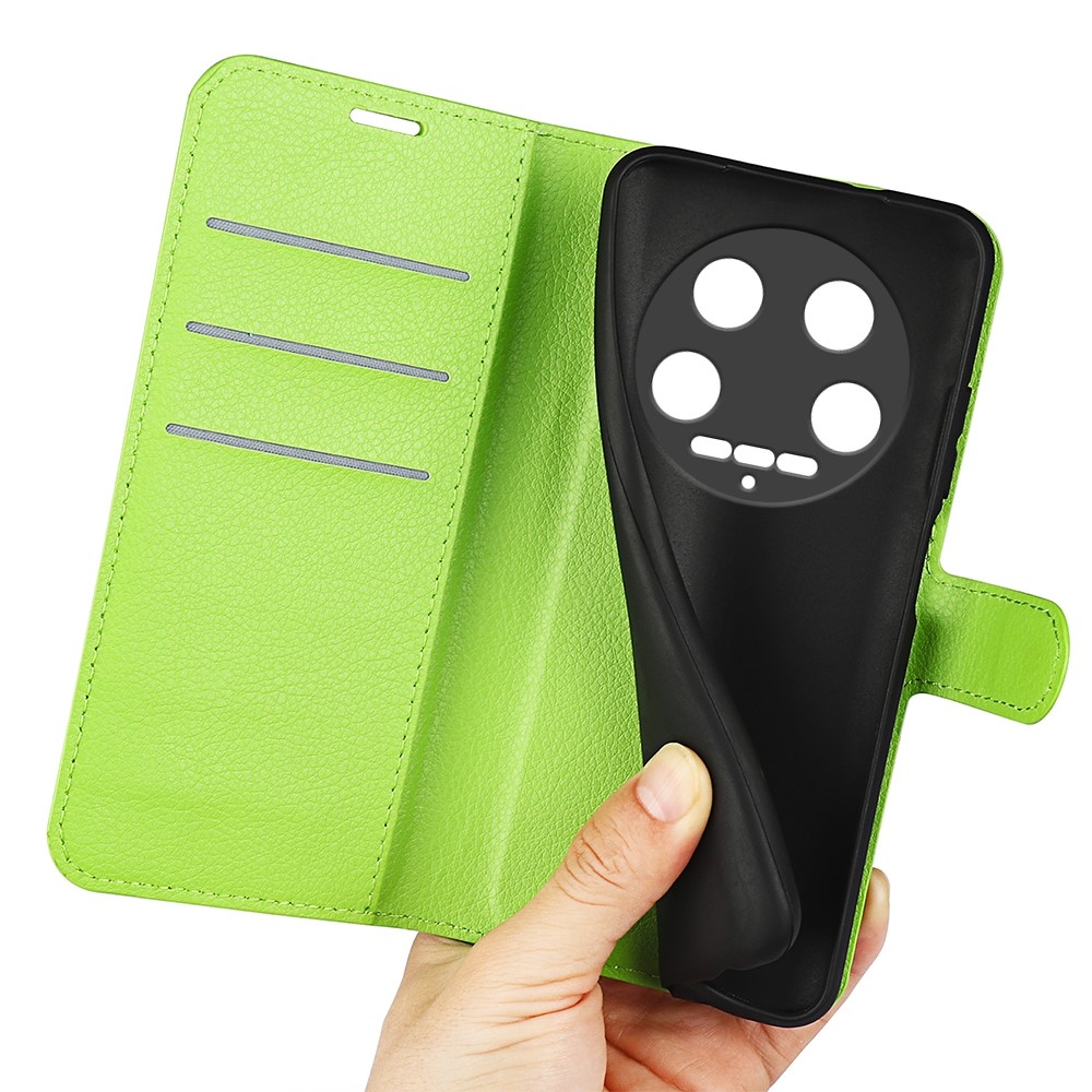 Litchi knížkové pouzdro na Xiaomi 14 Ultra - zelené