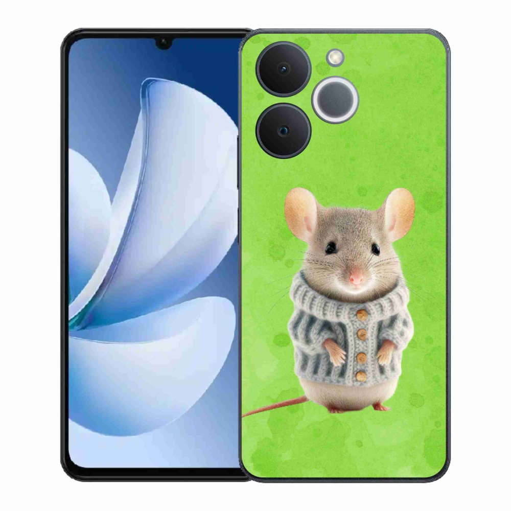 Gelový kryt mmCase na Realme Note 70T - myška ve svetru