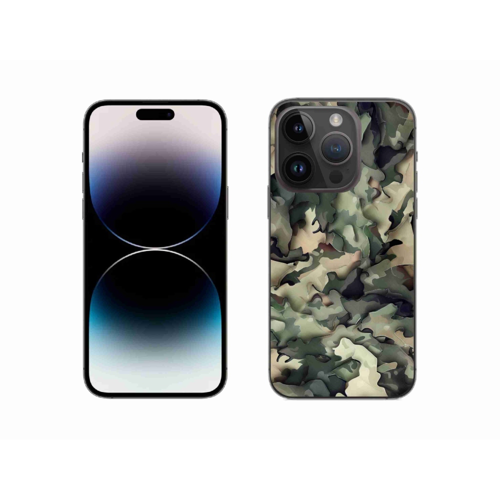 Gelový kryt mmCase na iPhone 14 Pro - maskáčový vzor 9