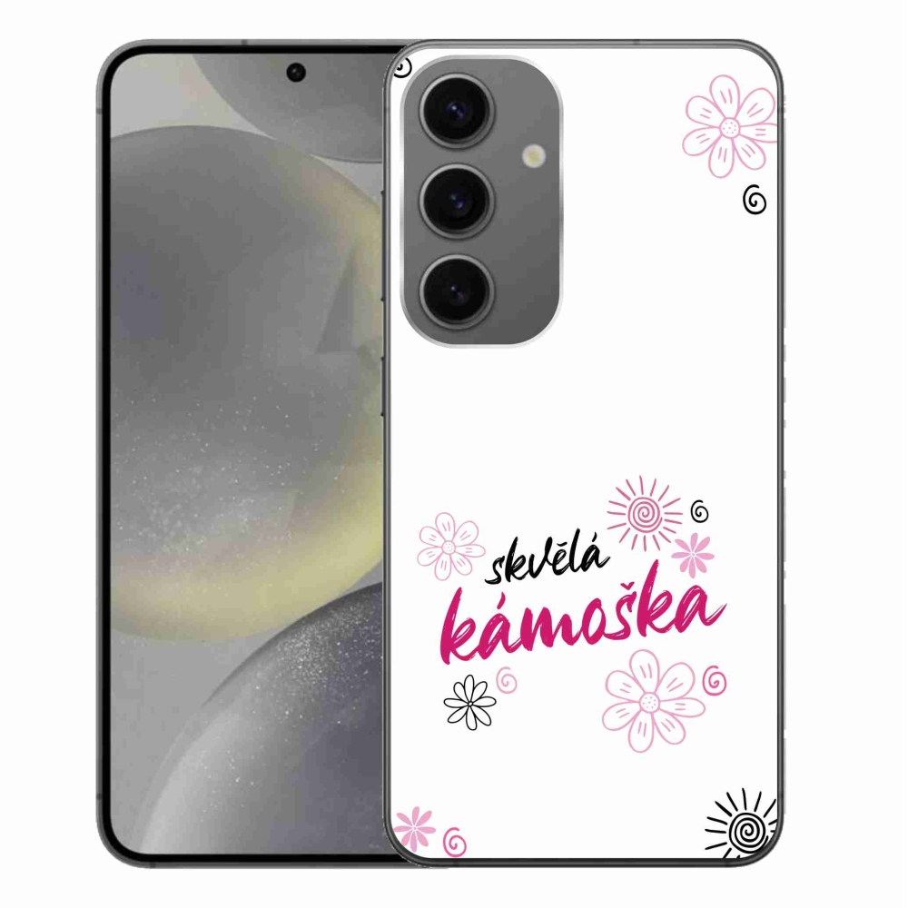Gelový kryt mmCase na Samsung Galaxy S24+ - skvělá kámoška bílé pozadí
