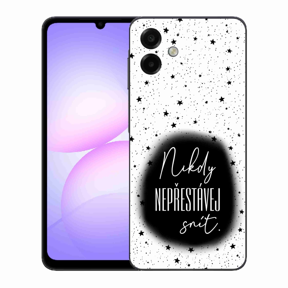 Gelový kryt mmCase na Samsung Galaxy A07 4G - citát 1 černobílé pozadí