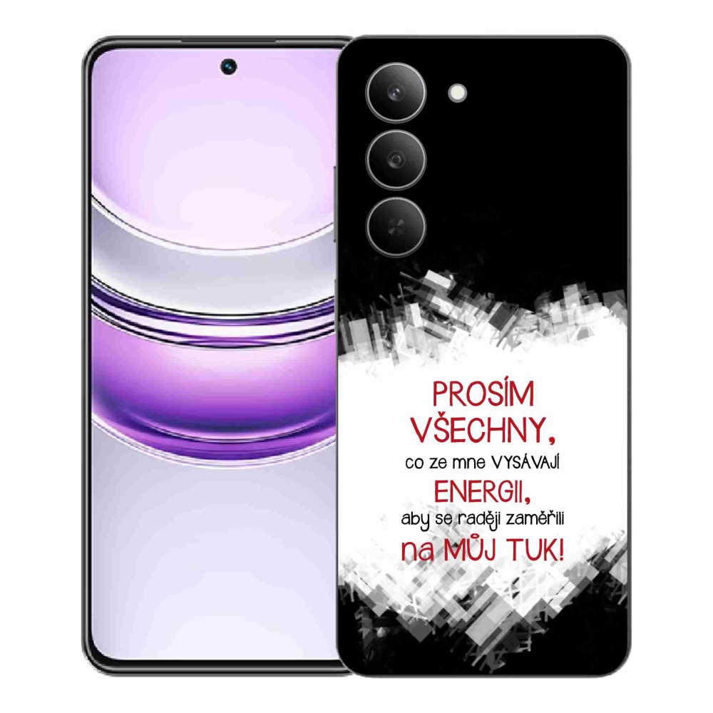 Gelový kryt mmCase na Realme 14x 5G - vtipný text 1 červený