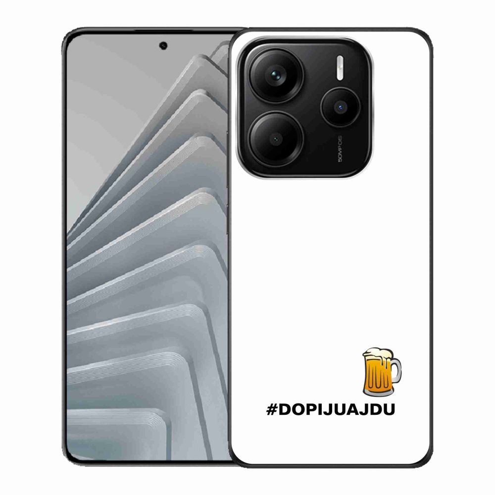 Gelový kryt mmCase na Xiaomi Redmi Note 14 5G - pivní motiv 1 bílé pozadí