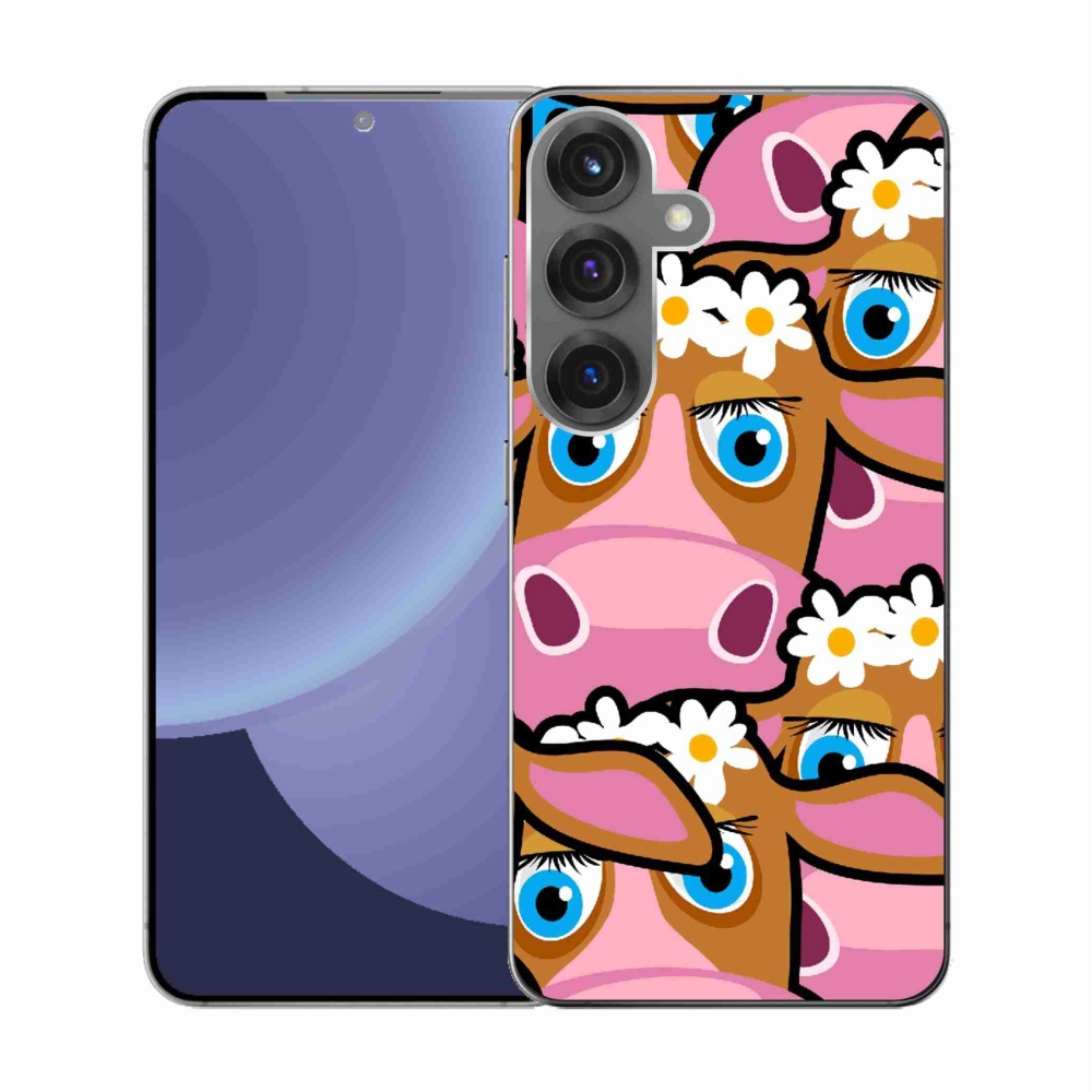Gelový kryt mmCase na Samsung Galaxy S25 - kreslené kravičky
