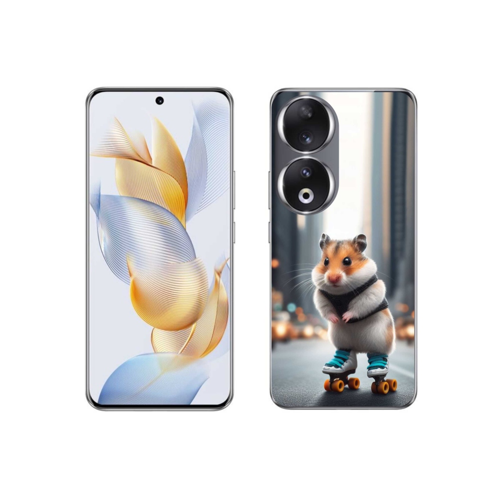Gelový kryt mmCase na Honor 90 - křeček na bruslích