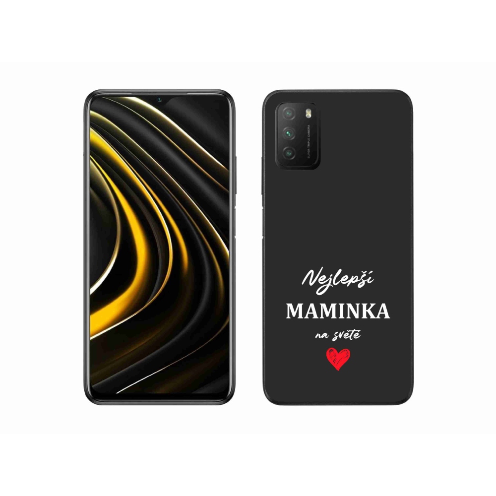 Gelový kryt mmCase na Xiaomi Poco M3 - nejlepší maminka 1 černé pozadí