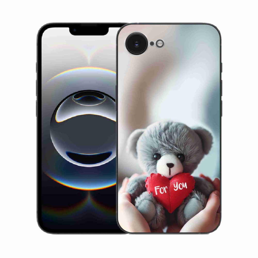 Gelový kryt mmCase na iPhone 16e - medvídek pro zamilované