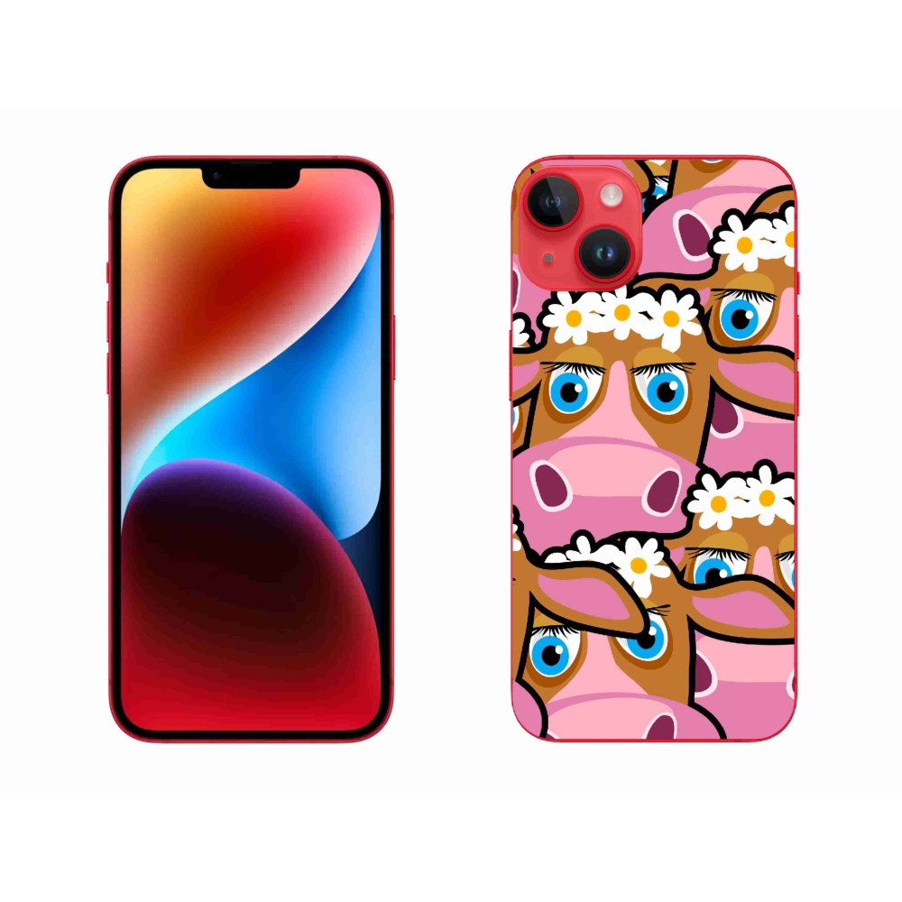 Gelový kryt mmCase na iPhone 14 Plus - kreslené kravičky