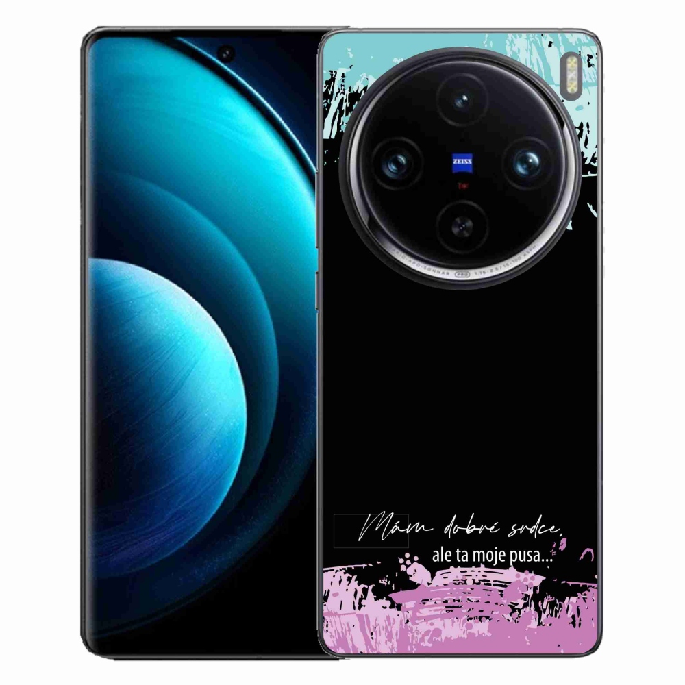 Gelový kryt mmCase na Vivo X100 Pro 5G - vtipný text 3 černé pozadí