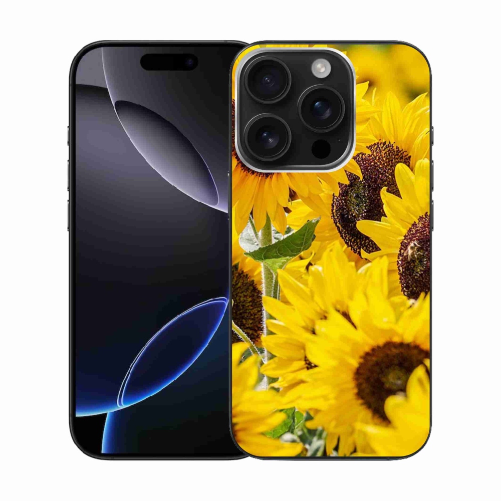 Gelový kryt mmCase na iPhone 16 Pro - slunečnice