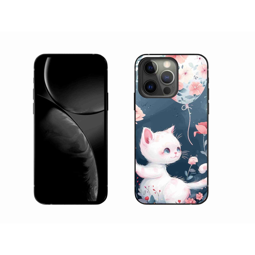 Gelový kryt mmCase na iPhone 13 Pro - kotě s balónkem