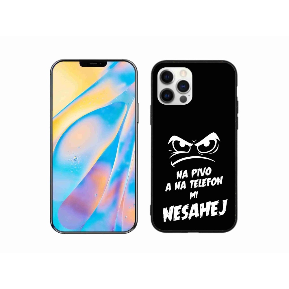 Gelový kryt mmCase na iPhone 12 - pivní motiv 2 černé pozadí